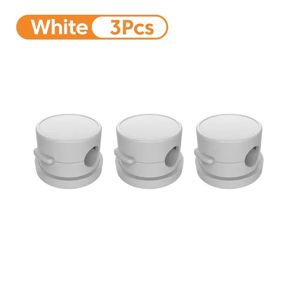 🧲🔄 360° Rotation Magnetic Cable Clip – Adhesive Wire Organizer