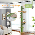 🌵🐱 5-Tier Floor-to-Ceiling Cat Tree – Cactus Climbing Tower