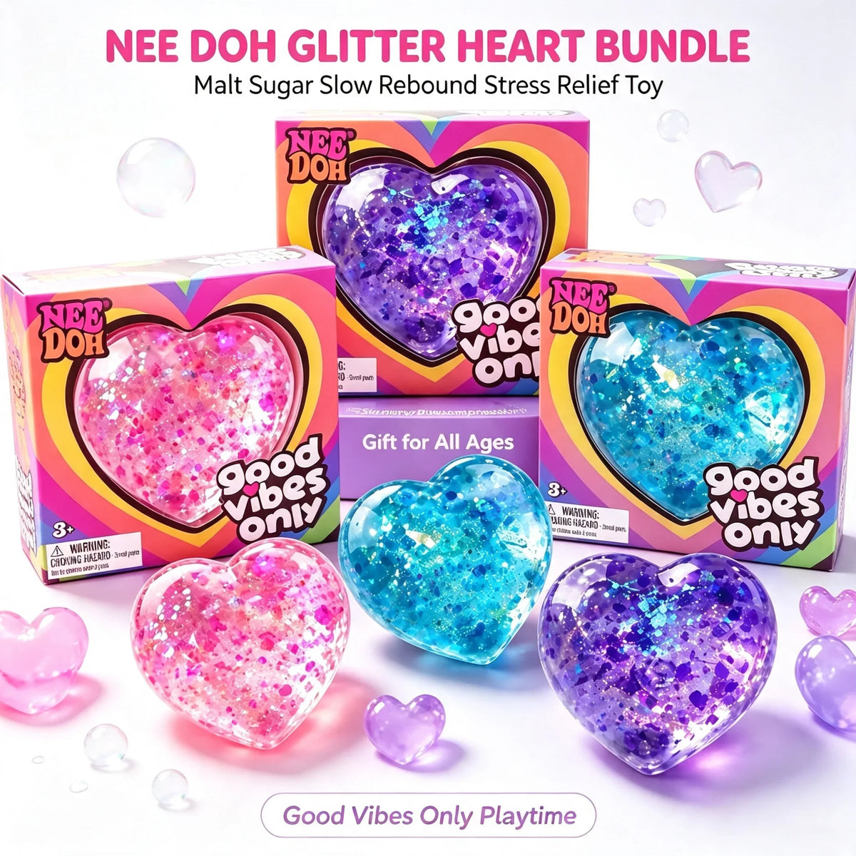 NeeDoh Heart Squishy – Soft Gel Sensory Fidget Toy