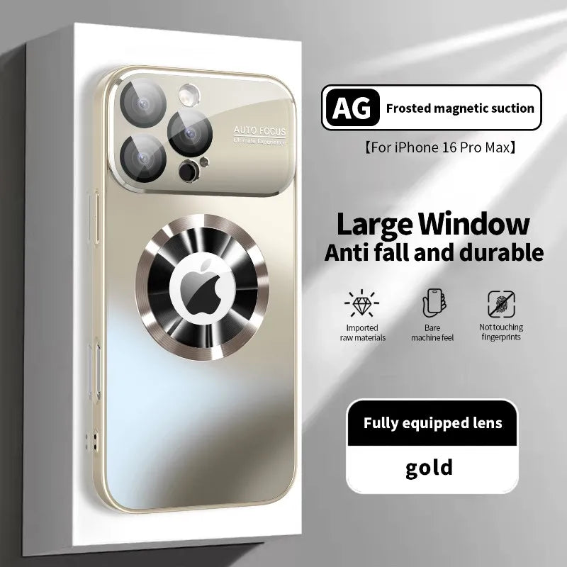 Titanium Metallic Matte MagSafe Case with Glass Camera Protection for iPhone