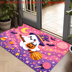 Cute Spooky Halloween Doormat – Ghost, Cat & Pumpkin
