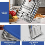 🥪✨ Stainless Steel Leakproof Bento Lunch Box | Food-Safe Compact Lunch Container 🍱 | Sandwich Friendly Lunch Box for Kids & Adults