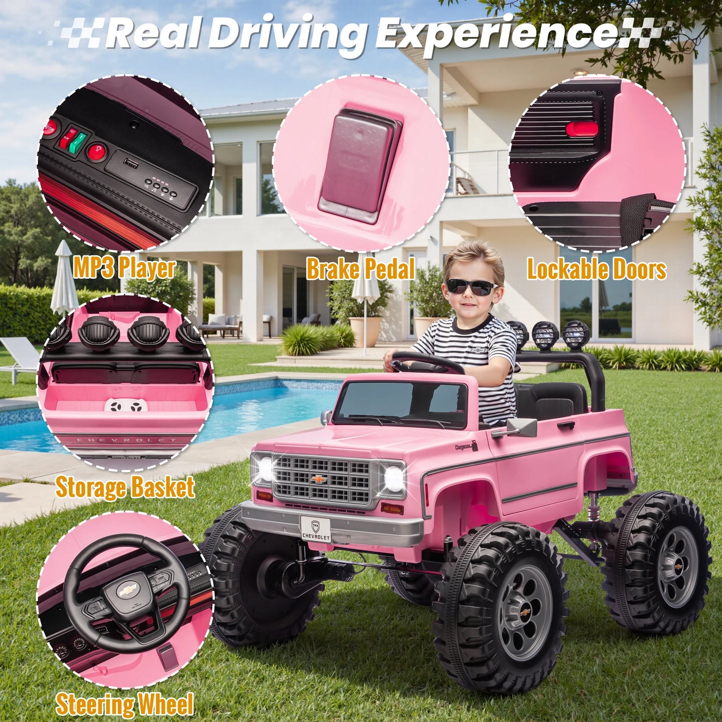 🚙 Licensed Chevrolet Cheyenne 24V Kids Ride-On Truck – 2x200W Motors, Parent Remote Control, 2-Seater Electric Car for Kids (Ages 3-8)