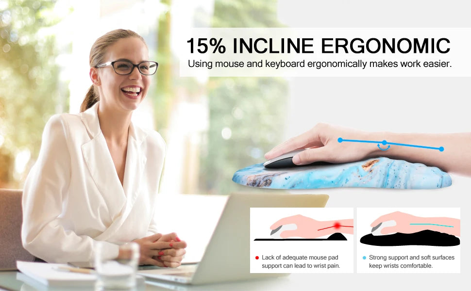 🖱️💖 Ergonomic Wrist Mouse Pad – Memory Foam Pain Relief Support