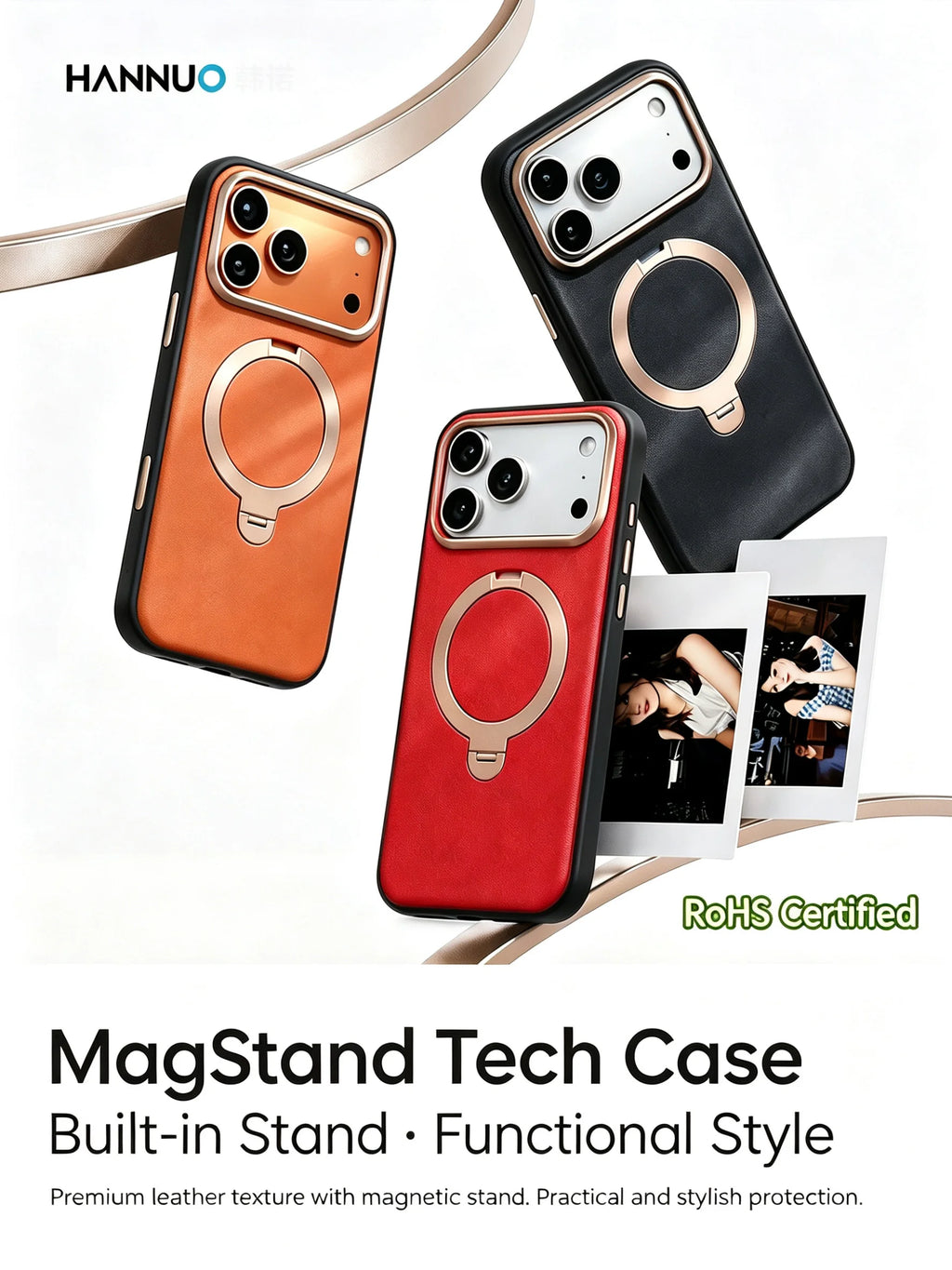 Leather iPhone Case – MagSafe Magnetic Shockproof Cover