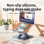 💻🔄 360° Rotatable Aluminum Laptop Stand – Adjustable Desk Riser