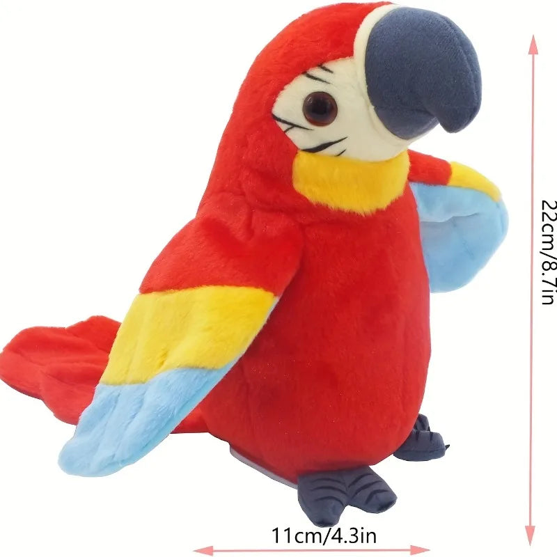🦜💬 Talking Macaw Parrot Plush Toy – Voice Repeating Electronic Stuffed Bird with Animated Movement