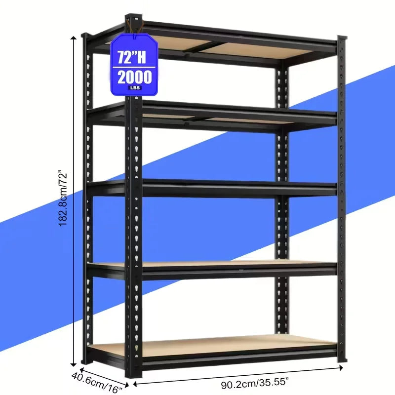 🧰✨ Heavy Duty Garage Shelving Storage Rack | 72" / 60" Height Adjustable Shelves 🏠 | 2000 LBS Capacity Metal Storage Shelf for Garage & Closet