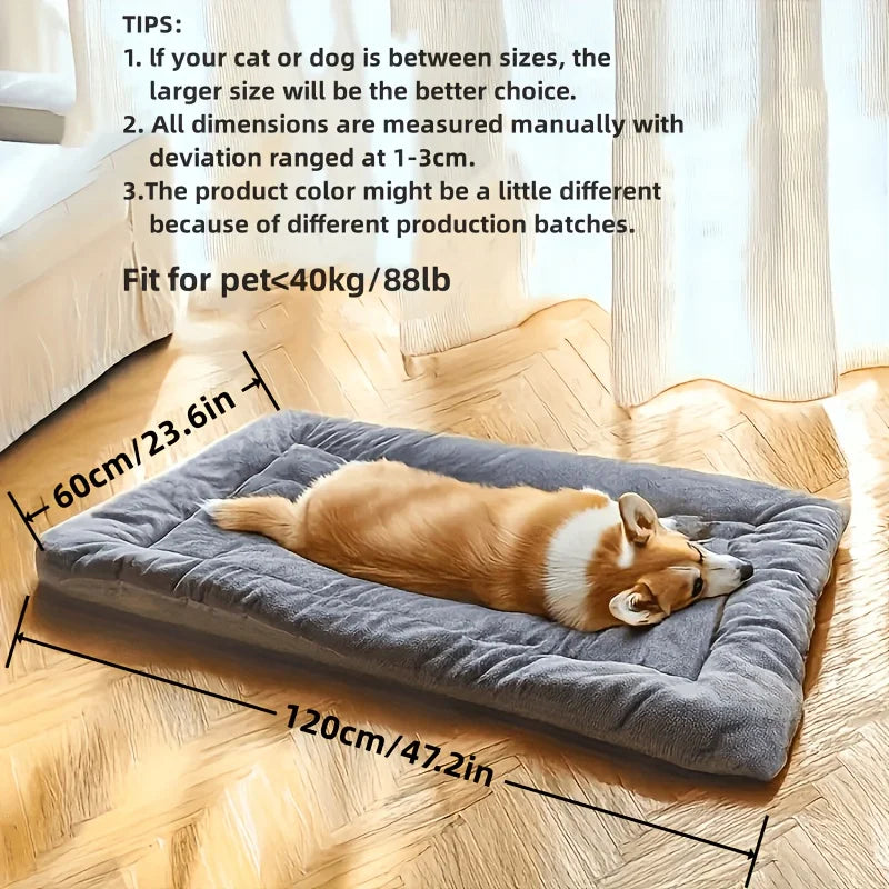 🛋️🐾 Oversized Plush Pet Bed Sofa – Ultra Soft Rectangle Mat