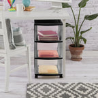 🗄️✨ 3 Drawer Plastic Storage Cart with Clear Drawers | Rolling Organizer with Wheels 🚗 | Portable Storage Solution for Bedroom, Kitchen & Bathroom
