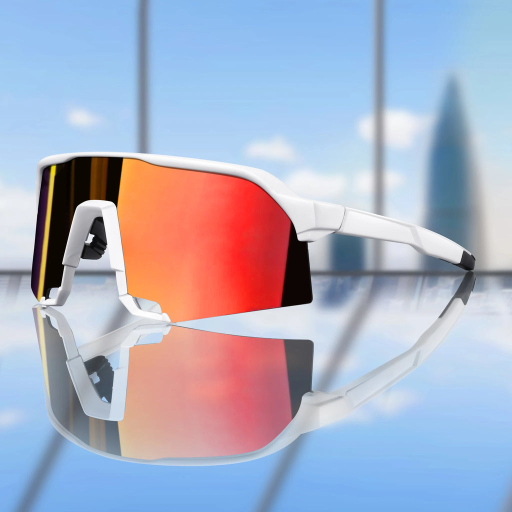 Cycling Sunglasses for Men and Women UV400 Available in 5 colors, these big-frame eyewear pieces are perfect for running, fishing, and other sports activities.