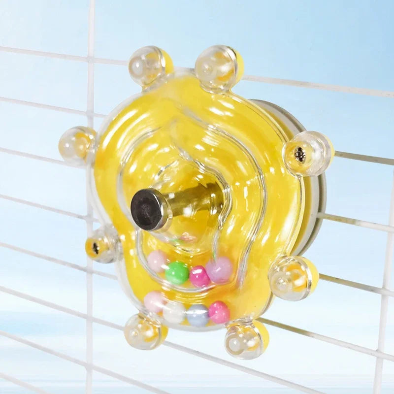 🦜🎡 Parrot Wheel Interactive Hanging Toy with Sound Ball