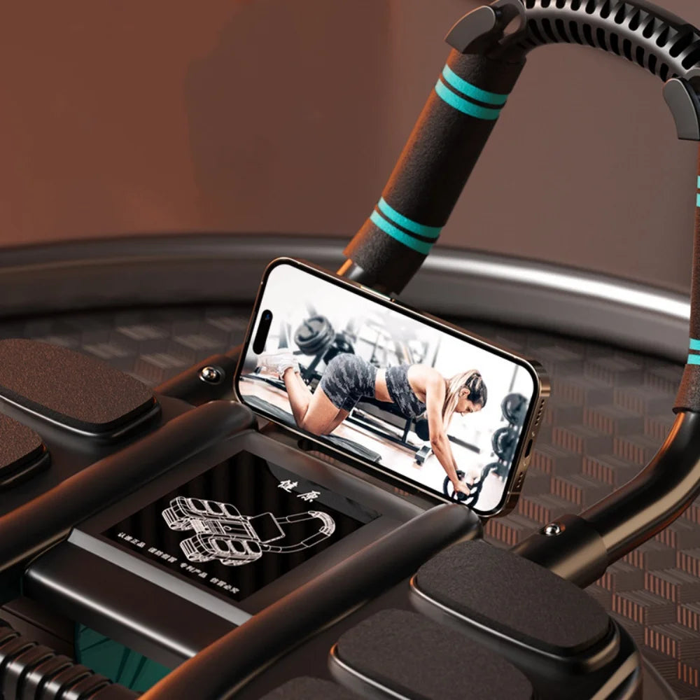Abdominal Wheel Exerciser with 6-Wheel Support
