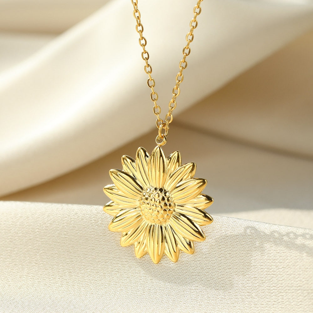 You Are My Sunshine Open Locket Sunflower Pendant Necklace Boho Jewelry Best Friendship Gifts Bff Letter Necklace Collier