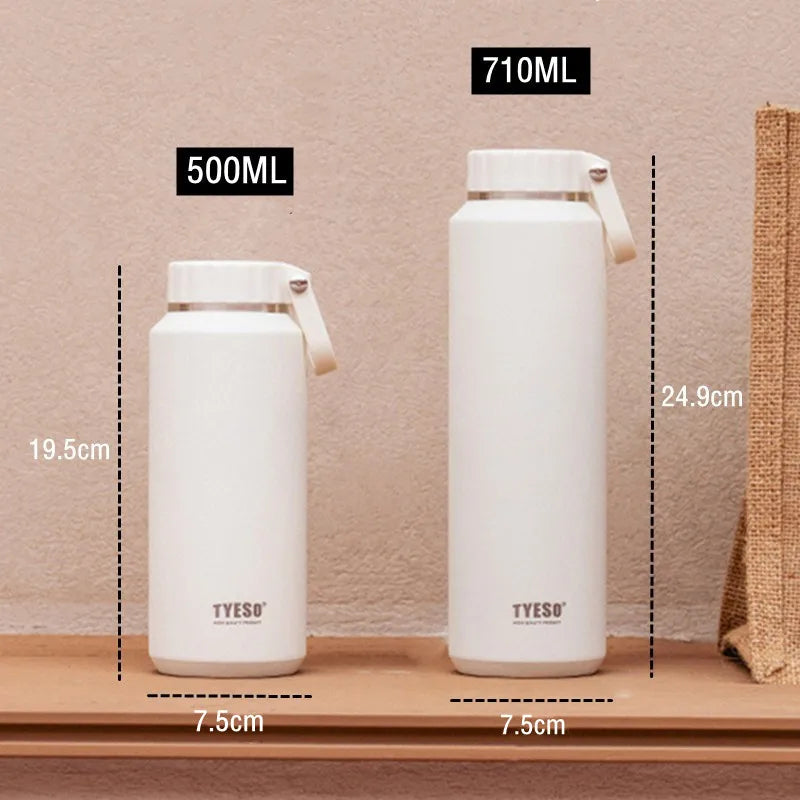TYESO Large Capacity Insulated Water Bottle – Portable Handle Sport Travel Mug 💧✨