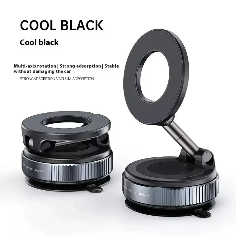 🧲🚗 Strong Magnetic Foldable Car Phone Holder – 360° Vacuum Mount
