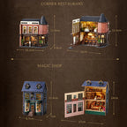 DIY Wooden Garden Restaurant Dollhouse – Miniature Model Kit
