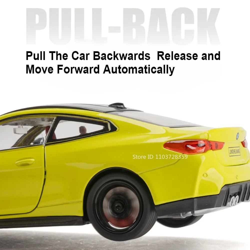 1:24 Miniature M4 or 760Li Model Toy Cars Alloy Diecast Sound Light Doors Opened Pull Back Shock Absorption Toy Vehicles Kids Gifts