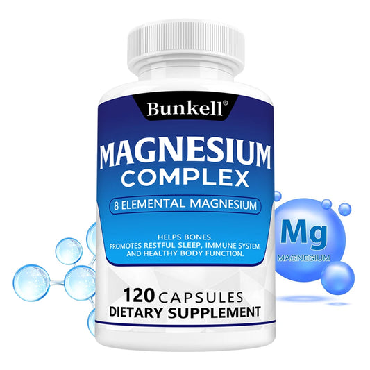 Magnesium Complex 💊 – Glycinate & Malate | Supports Muscle 💪, Bone 🦴, Sleep 😴 & Relaxation 🌿 | 120 Capsules