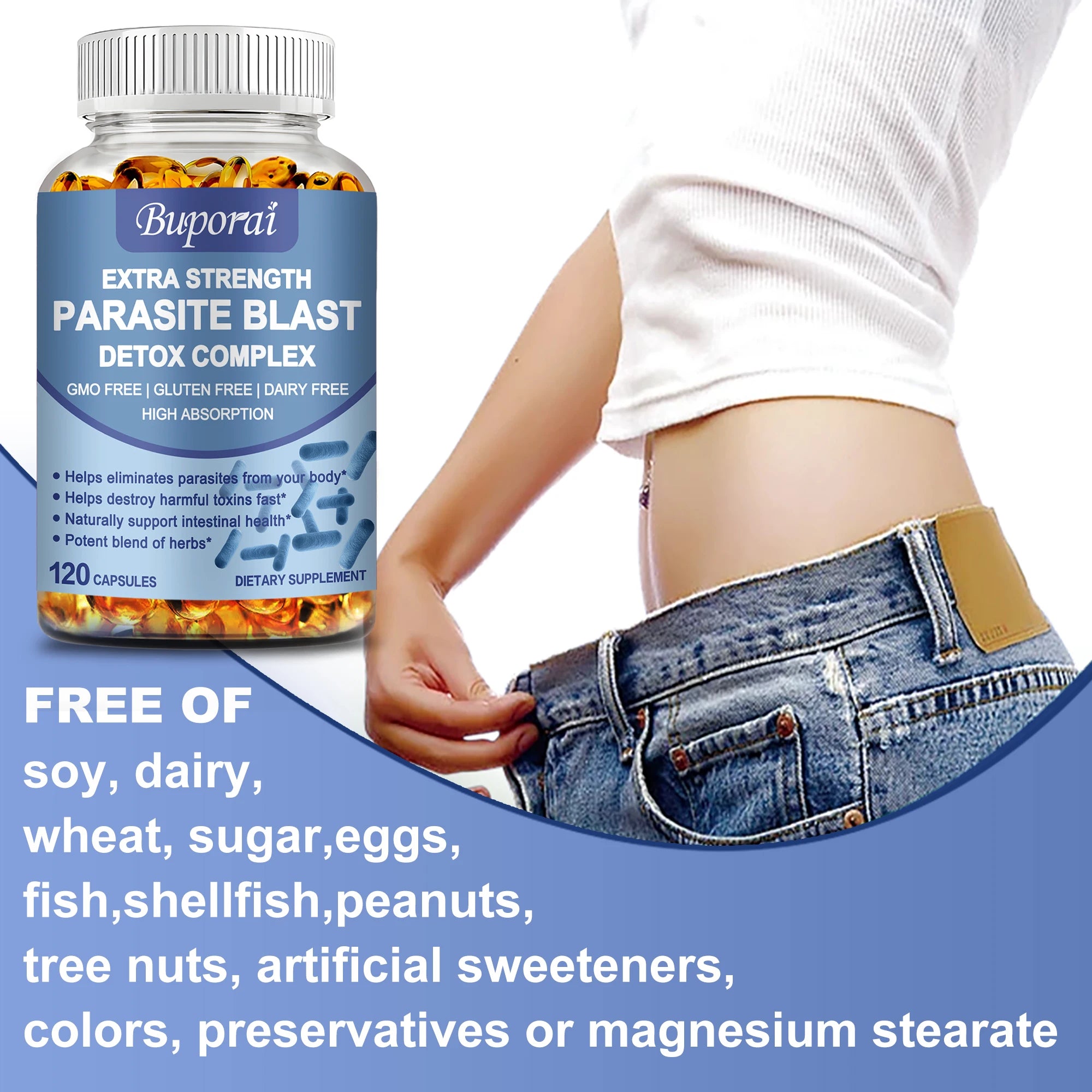Parasite Blast Detox Complex – Gut Health & Immune Support Formula – 120 Capsules