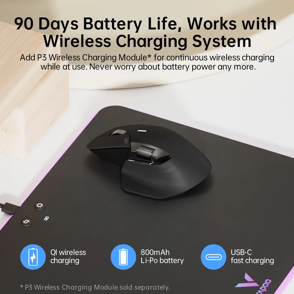 🖱️⚡ Rapoo MT760L / MT760M Multi-Mode Rechargeable Wireless Mouse – 4000 DPI