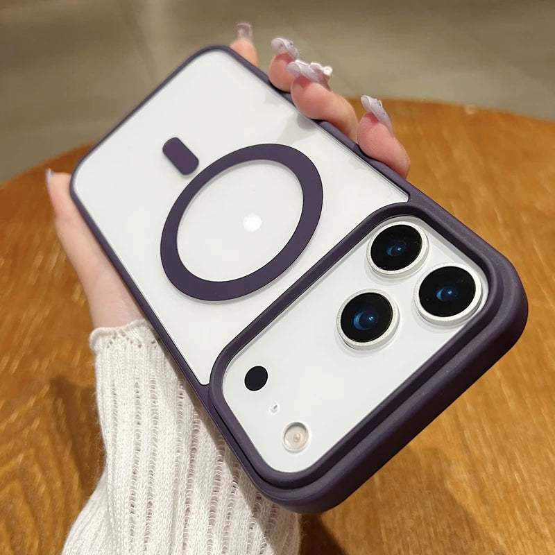 Clear Magnetic MagSafe Case for iPhone 17 / 17 Air / 17 Pro Max 📱 | Shockproof, Slim & Anti-Scratch Candy Color Cover