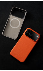 Luxury Lychee Cowhide Leather MagSafe Case for iPhone 17 / 16 / 15 Series