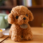 🐶🧸 8" Cute Teddy Dog Plush Toy – Curly Simulation Puppy Doll with Hanging Tag