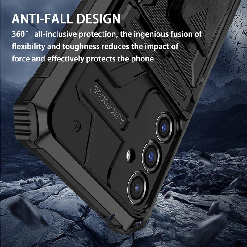 Rugged Armor Case with Belt Clip Holster & Kickstand for Samsung Galaxy