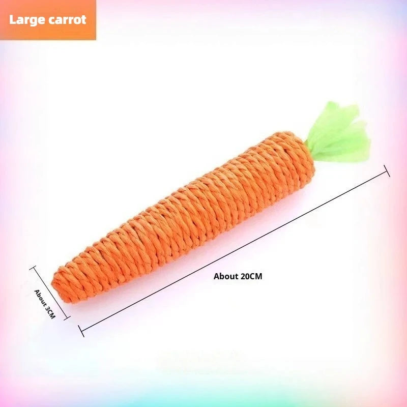 🥕🐱 Cat Carrot Chew Toy – Hemp Rope Teeth Grinding Interactive Toy
