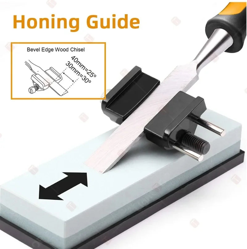 Adjustable Chisel Honing Guide Jig – Carbon Steel Roller Angle Sharpener for Wood Chisels &amp; Plane Irons