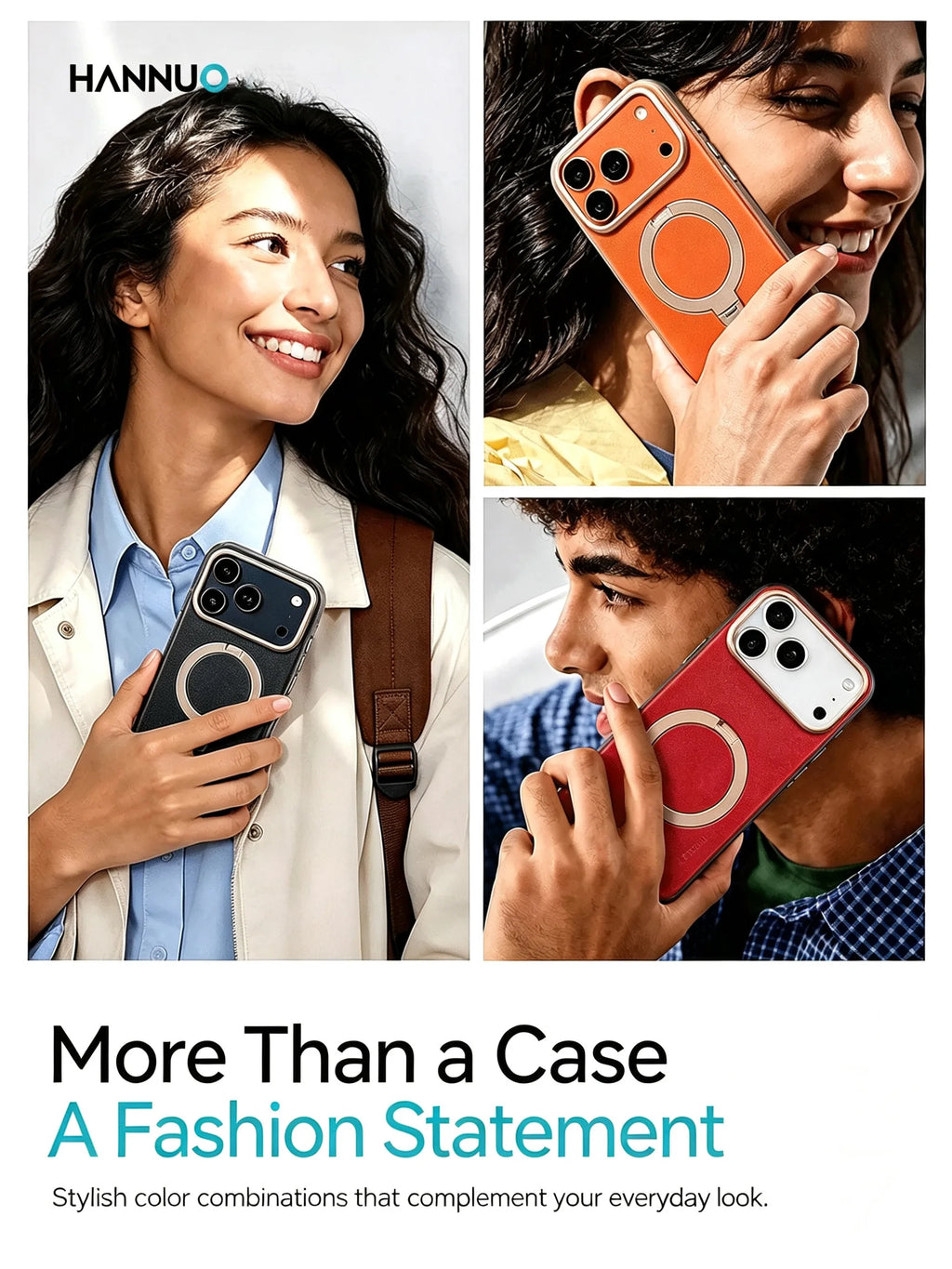 Leather iPhone Case – MagSafe Magnetic Shockproof Cover