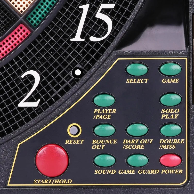 Electronic Dart Board LED Digital Dartboard Set 🎯 with Cabinet & 12 Soft Tip Darts | 27 Games, 259 Scoring Options, 8 Players