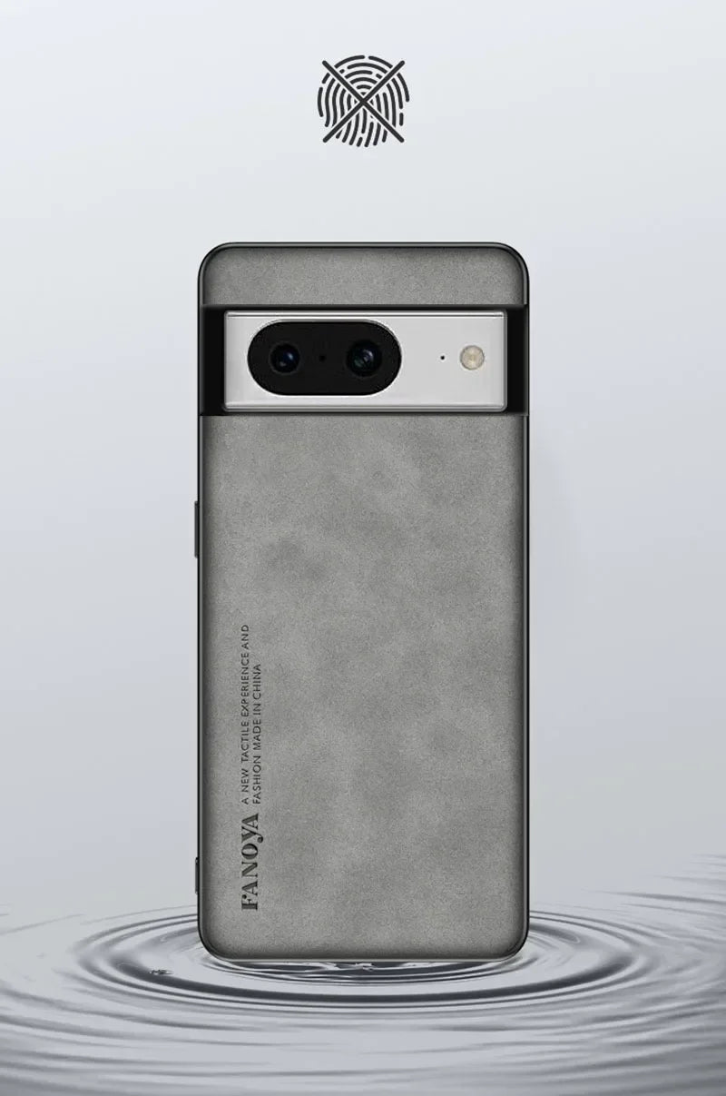 Sheepskin Leather Silicone Bumper Case for Google Pixel Series
