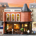 DIY Wooden Garden Restaurant Dollhouse – Miniature Model Kit