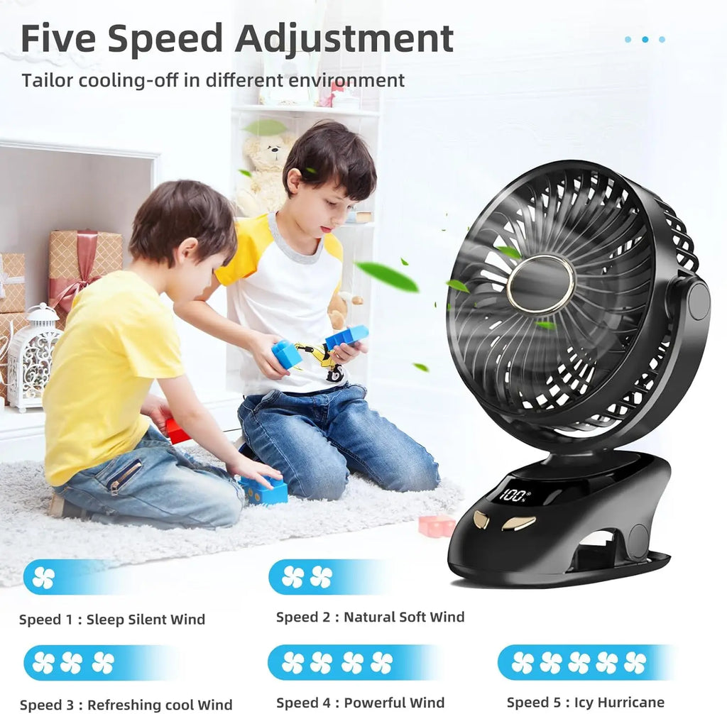 🌬️📎 Portable USB Clip-On Fan – Small Personal Desk Cooling