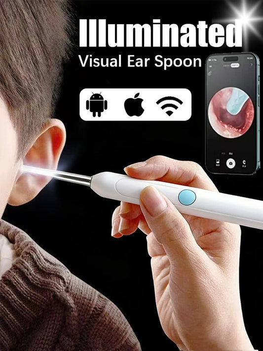 👂✨ Generation 2 Visual Ear Wax Cleaner Camera | Safe Earwax Removal Endoscope Tool 📷 | Smart Ear Cleaning Device – Black & White
