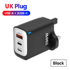 200W USB Type C Charger Quick Charge Portable Fast Charger 1U+2C Multi Port Charging Head
