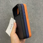 Luxury Orange Matte Transparent Case with Metal Buttons for iPhone 17 Pro Max