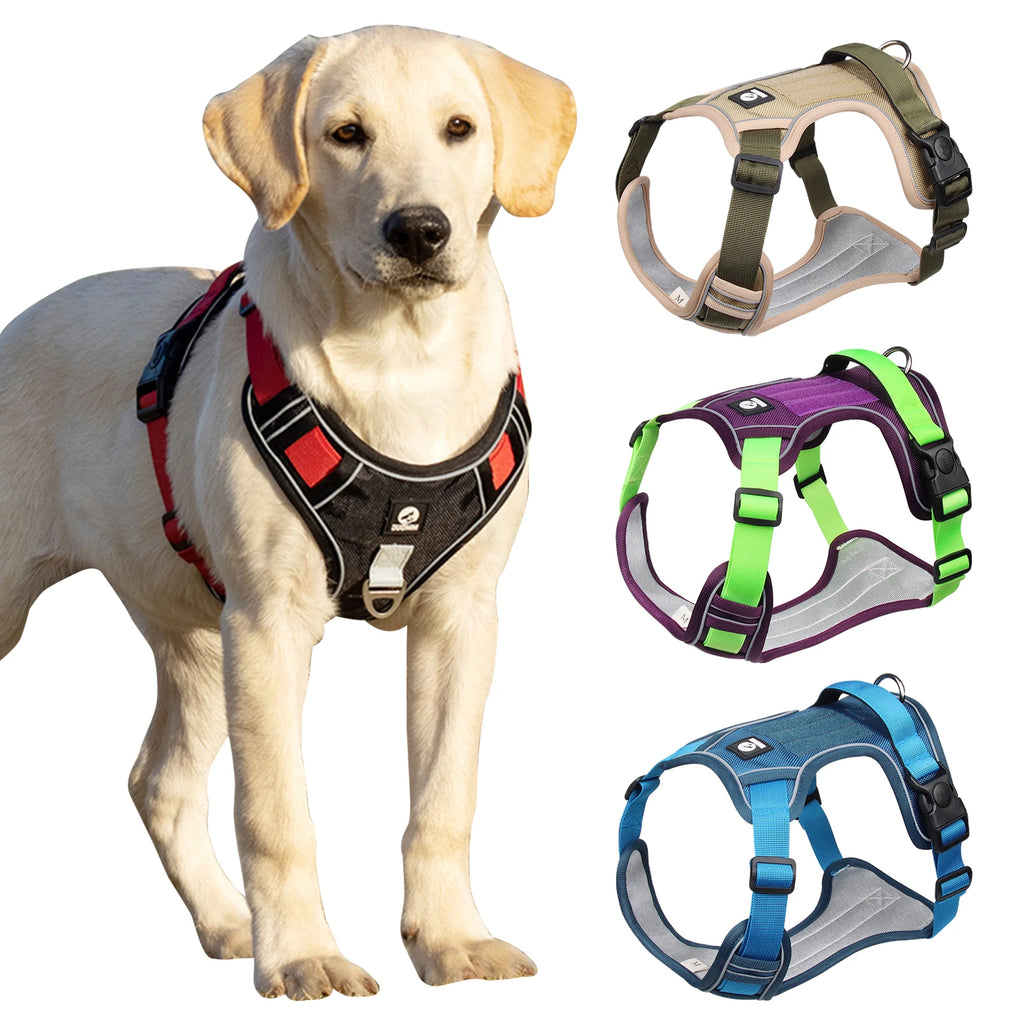 🐕🛡️ Reflective Tactical Dog Harness – 1680D Waterproof Vest