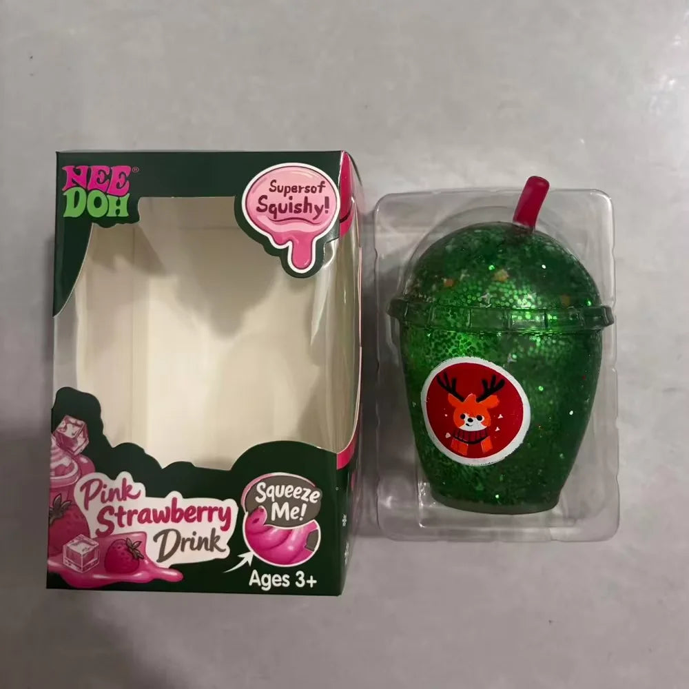 Christmas NeeDoh Drink Cup – Glitter Squeeze Sensory Toy