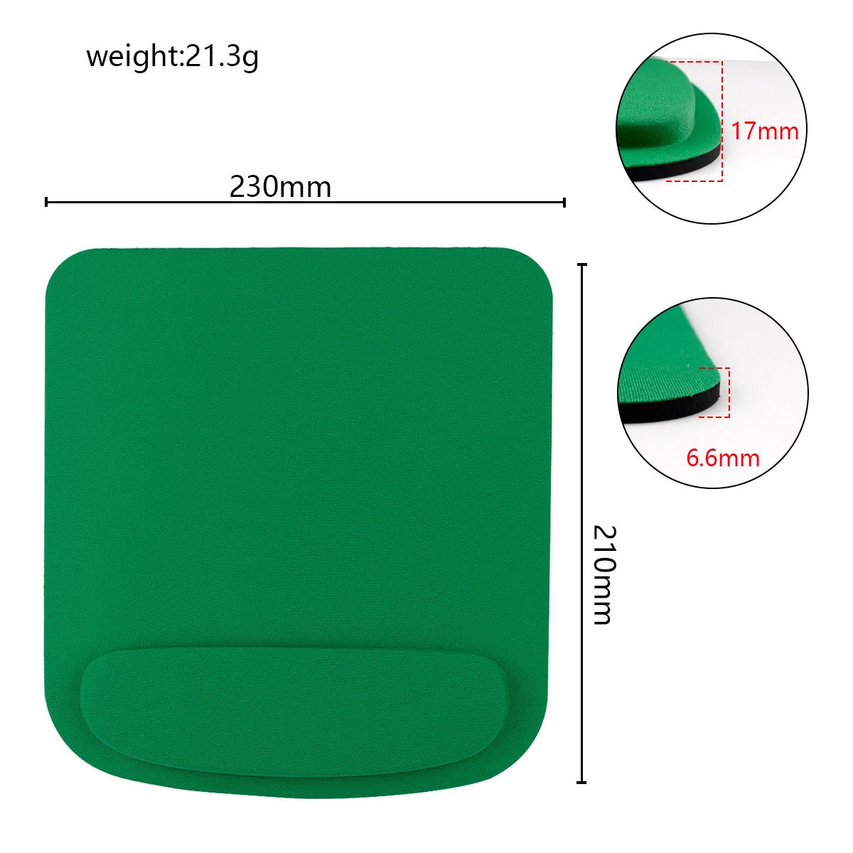 🖱️💚 EVA Ergonomic Game Mouse Pad with Wrist Support – Solid Color