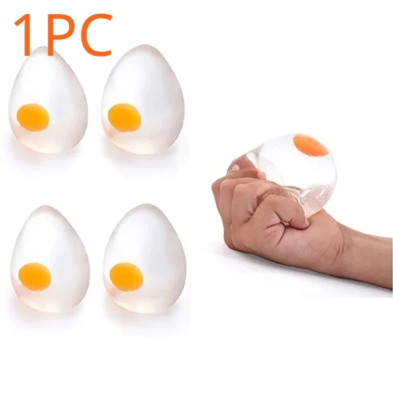 Funky Egg Squishy Ball – Clear Splat Sensory Fidget Toy