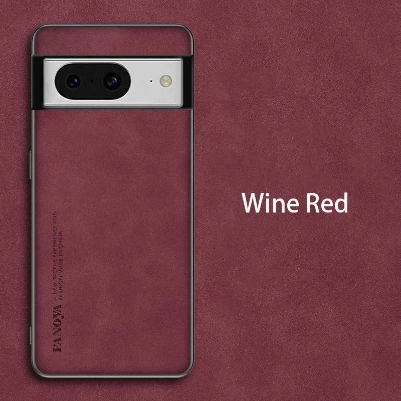 Sheepskin Leather Silicone Bumper Case for Google Pixel Series