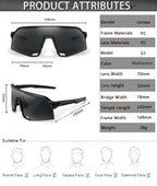 Cycling Sunglasses for Men and Women UV400 Available in 5 colors, these big-frame eyewear pieces are perfect for running, fishing, and other sports activities.