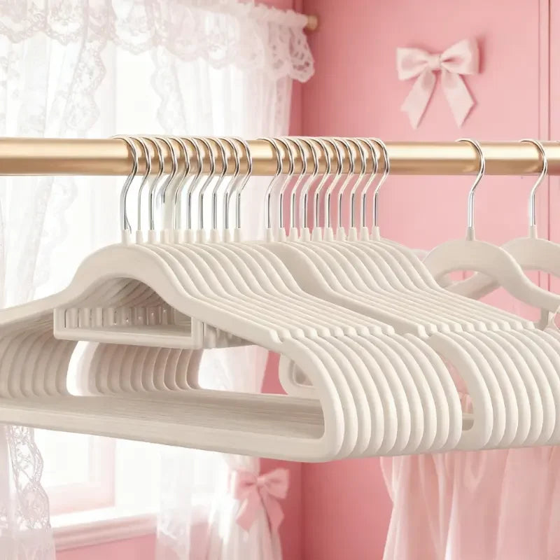 👗✨ Velvet Clothes Hangers Non-Slip (2–60 PCS) | Sturdy Drying & Storage Hangers 🖤 | Wardrobe Organizer Hangers for Bedroom & Closet