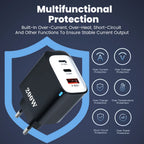 200W USB Type C Charger Quick Charge Portable Fast Charger 1U+2C Multi Port Charging Head