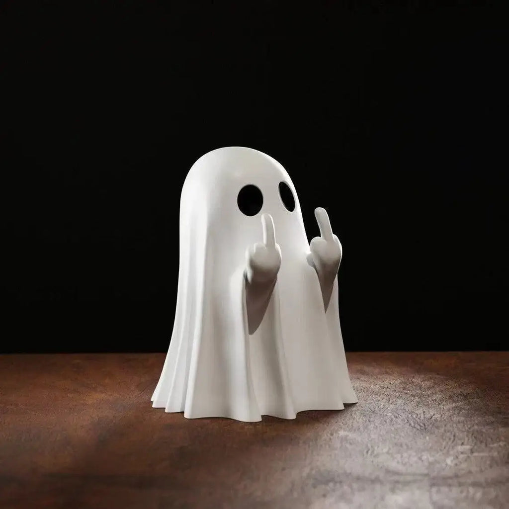 Halloween Ghost Reading Ornament – Spooky Shelf Décor