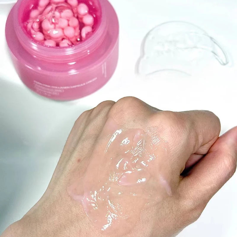 🌸✨ Korean PDRN Pink Collagen Capsule Cream | Niacinamide Lightweight Face Moisturizer 💖 | Non-Greasy Care for Uneven Skin Tone
