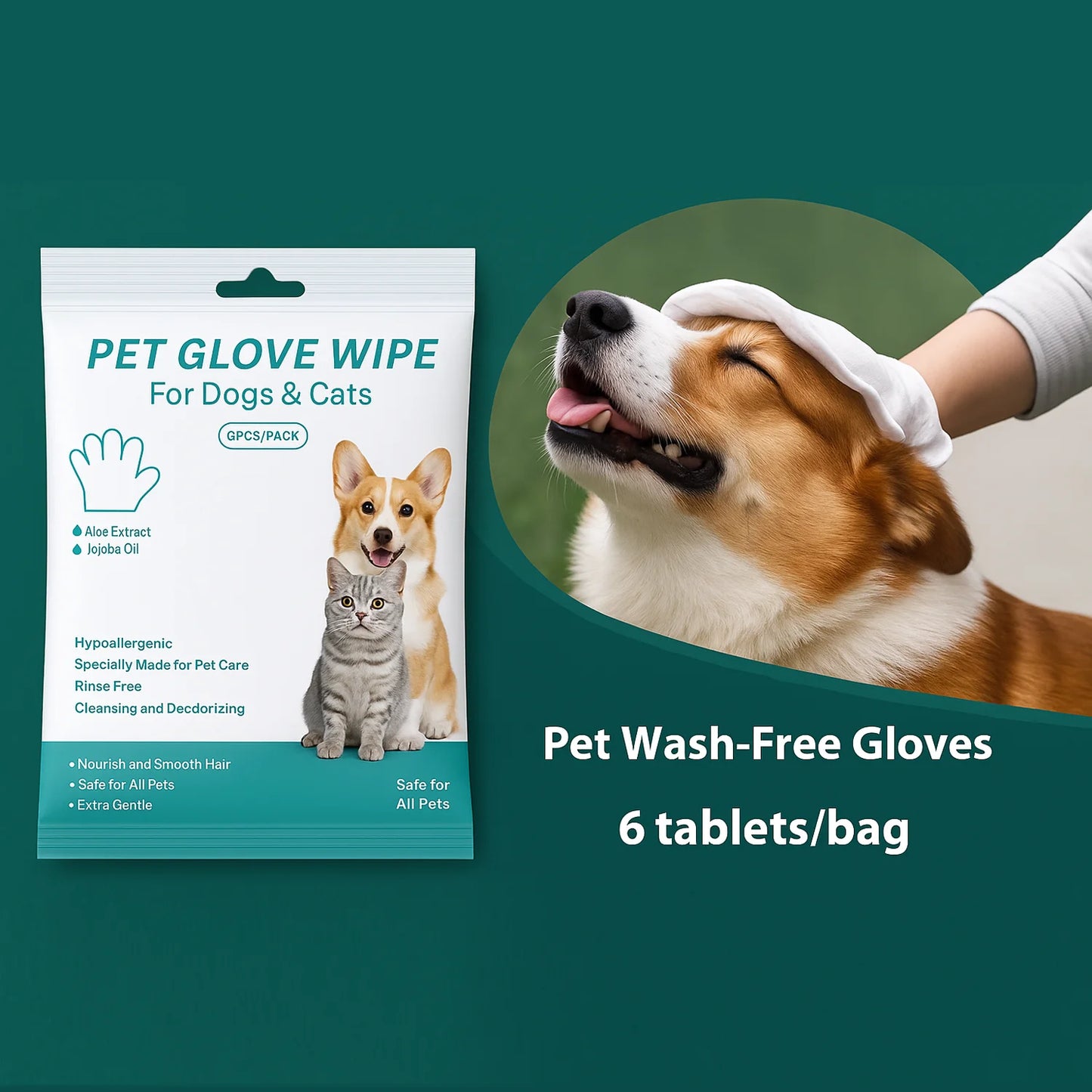 Pet supplies, pet disposable gloves, bathing and cleaning for cats and dogs, dry cleaning, wet wipes, and gloves.